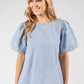 Gingham Puff Sleeve Top