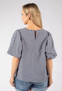Gingham Puff Sleeve Top