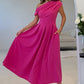 Dollie Asymmetric Neckline Skater Midi Dress