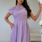 Dollie Asymmetric Neckline Skater Midi Dress