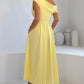 Dollie Asymmetric Neckline Skater Midi Dress