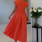Dollie Asymmetric Neckline Skater Midi Dress