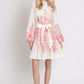 Floral and Diamante Belted Short Dress
