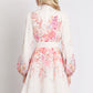 Floral and Diamante Belted Short Dress