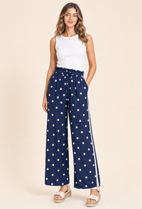 Polka Dot Wide Leg Trousers