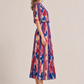 Abstract Plisse Pleated Pop Over Dress