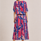 Abstract Plisse Pleated Pop Over Dress
