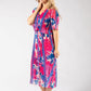 Abstract Plisse Pleated Pop Over Dress