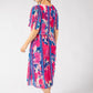 Abstract Plisse Pleated Pop Over Dress
