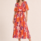 Abstract Plisse Pleated Pop Over Dress