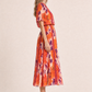 Abstract Plisse Pleated Pop Over Dress