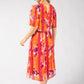 Abstract Plisse Pleated Pop Over Dress