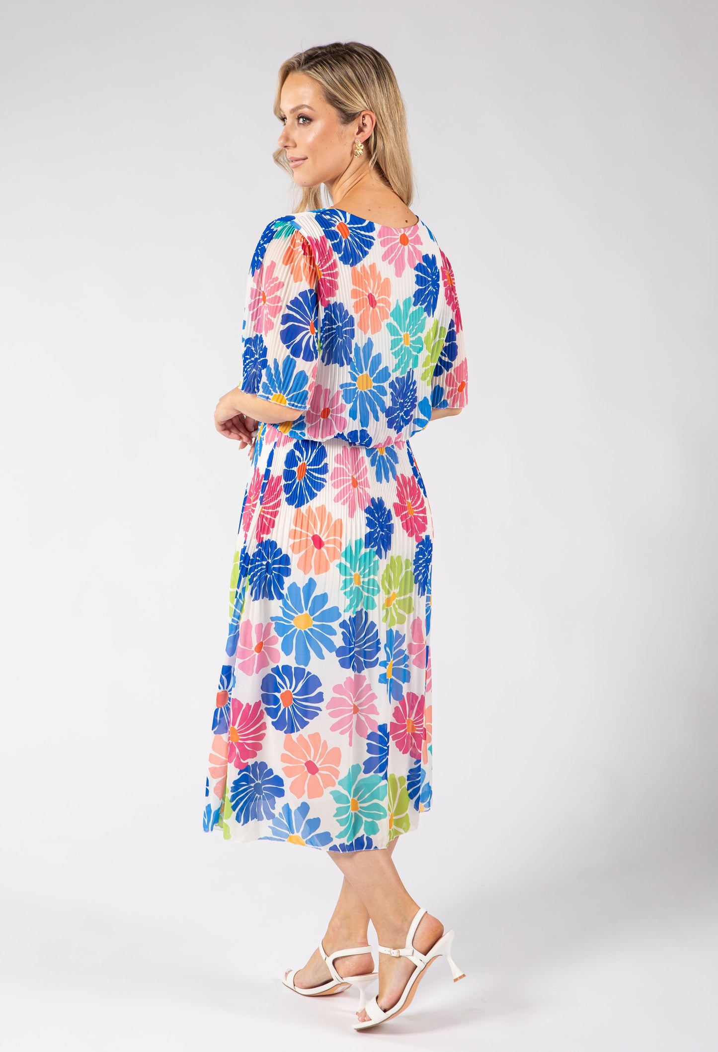 Daisy Plisse Pleated Pop Over Dress