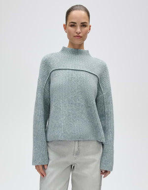 Poffa Ribbed Jumper With Pleated Detail