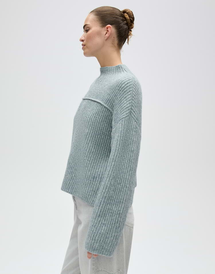Poffa Ribbed Jumper With Pleated Detail