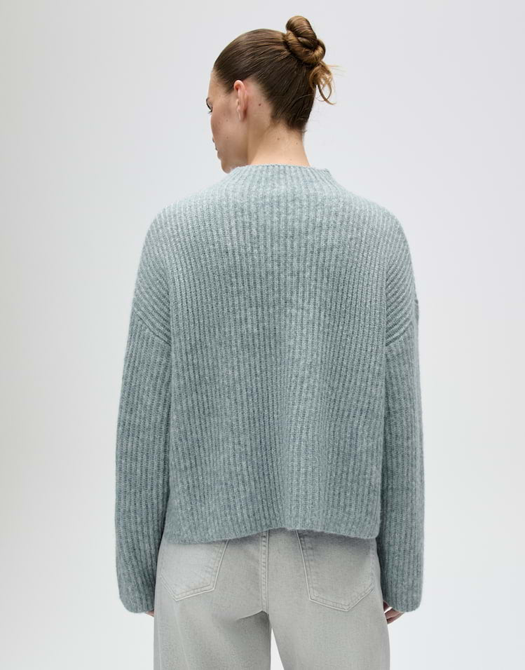 Poffa Ribbed Jumper With Pleated Detail