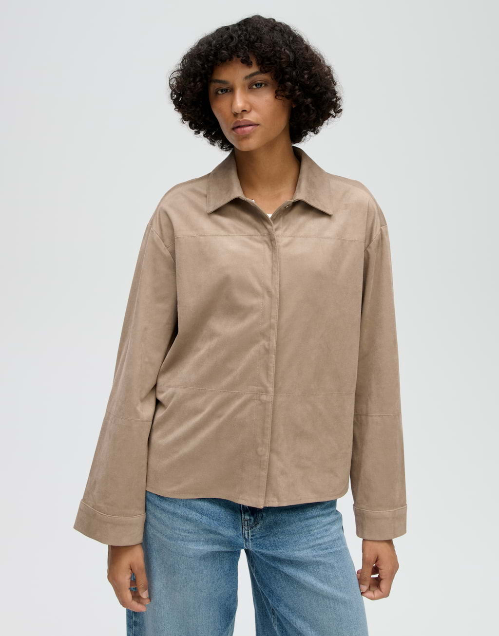 Filara Loose Fit Faux Suede Blouse