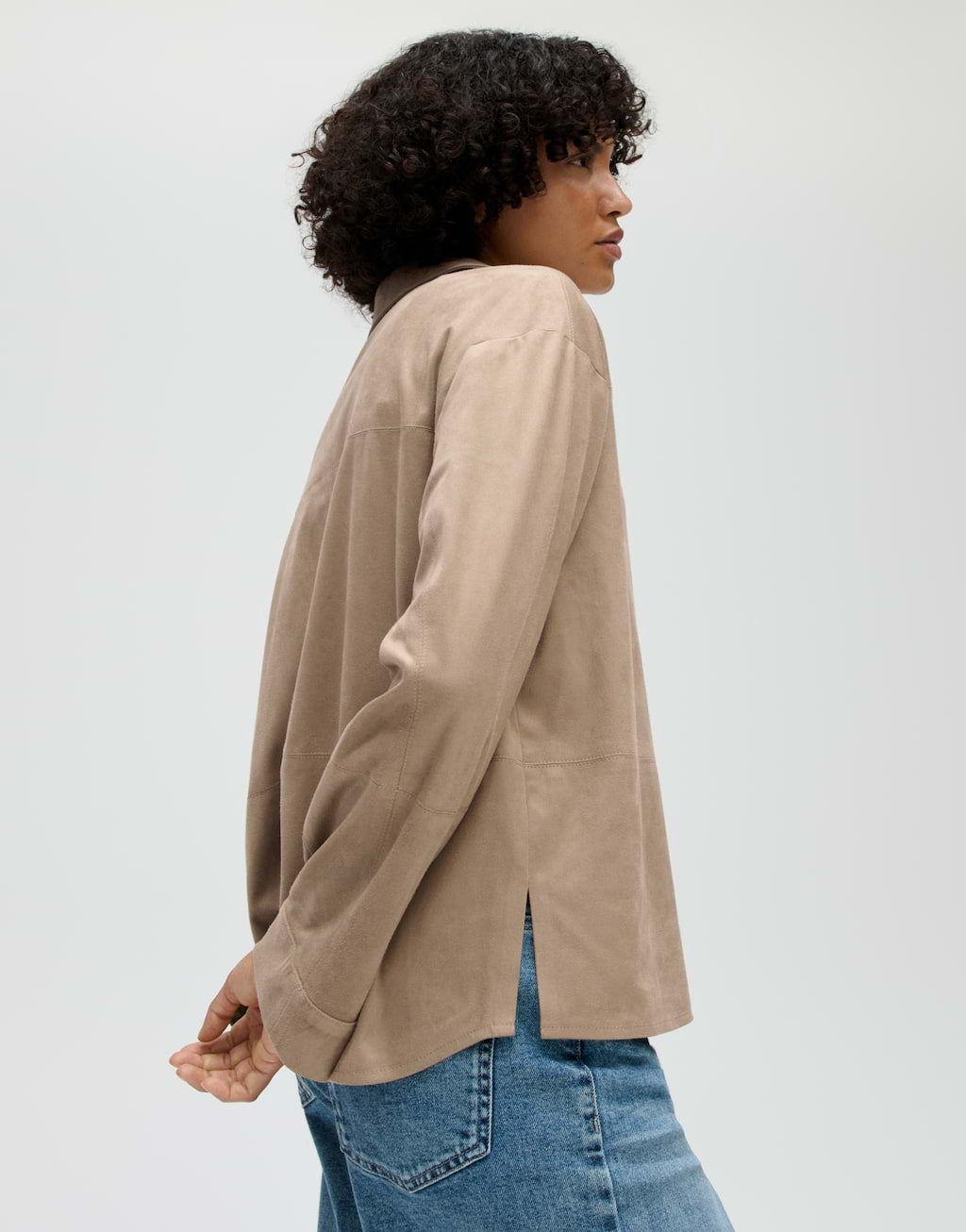 Filara Loose Fit Faux Suede Blouse