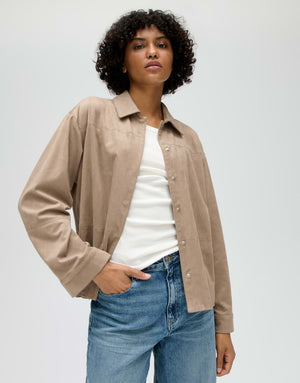 Filara Loose Fit Faux Suede Blouse