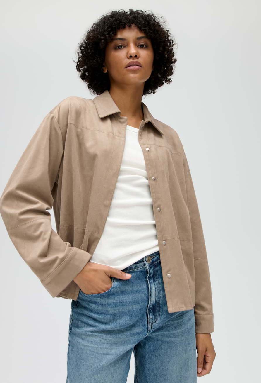 Filara Loose Fit Faux Suede Blouse