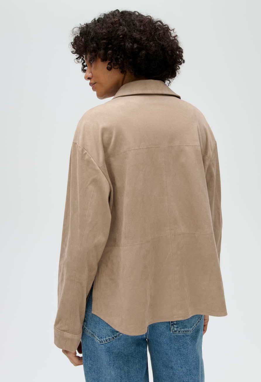 Filara Loose Fit Faux Suede Blouse