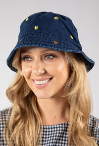 Heart Embroidered Bucket Hat