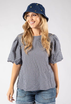 Heart Embroidered Bucket Hat