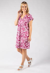 Isa Silky Touch Palm Print Dress