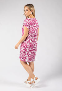 Isa Silky Touch Palm Print Dress