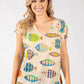 Fish Print Lurex Knit Top