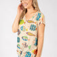 Fish Print Lurex Knit Top