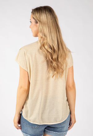 Fish Print Lurex Knit Top