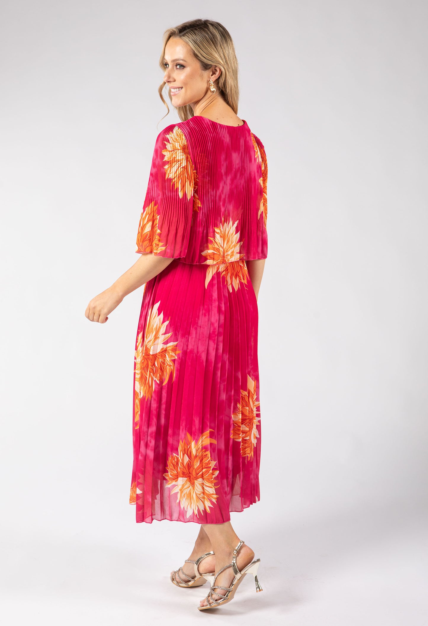 Blossom Plisse Pleated Pop Over Dress