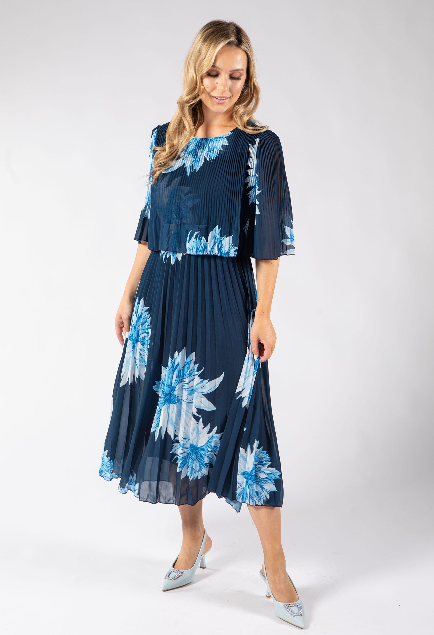 Blossom Plisse Pleated Pop Over Dress