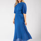 Twisted Waist Plisse Dress