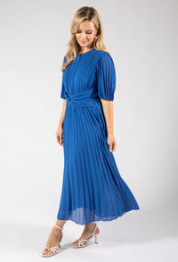Twisted Waist Plisse Dress