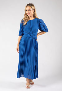 Twisted Waist Plisse Dress