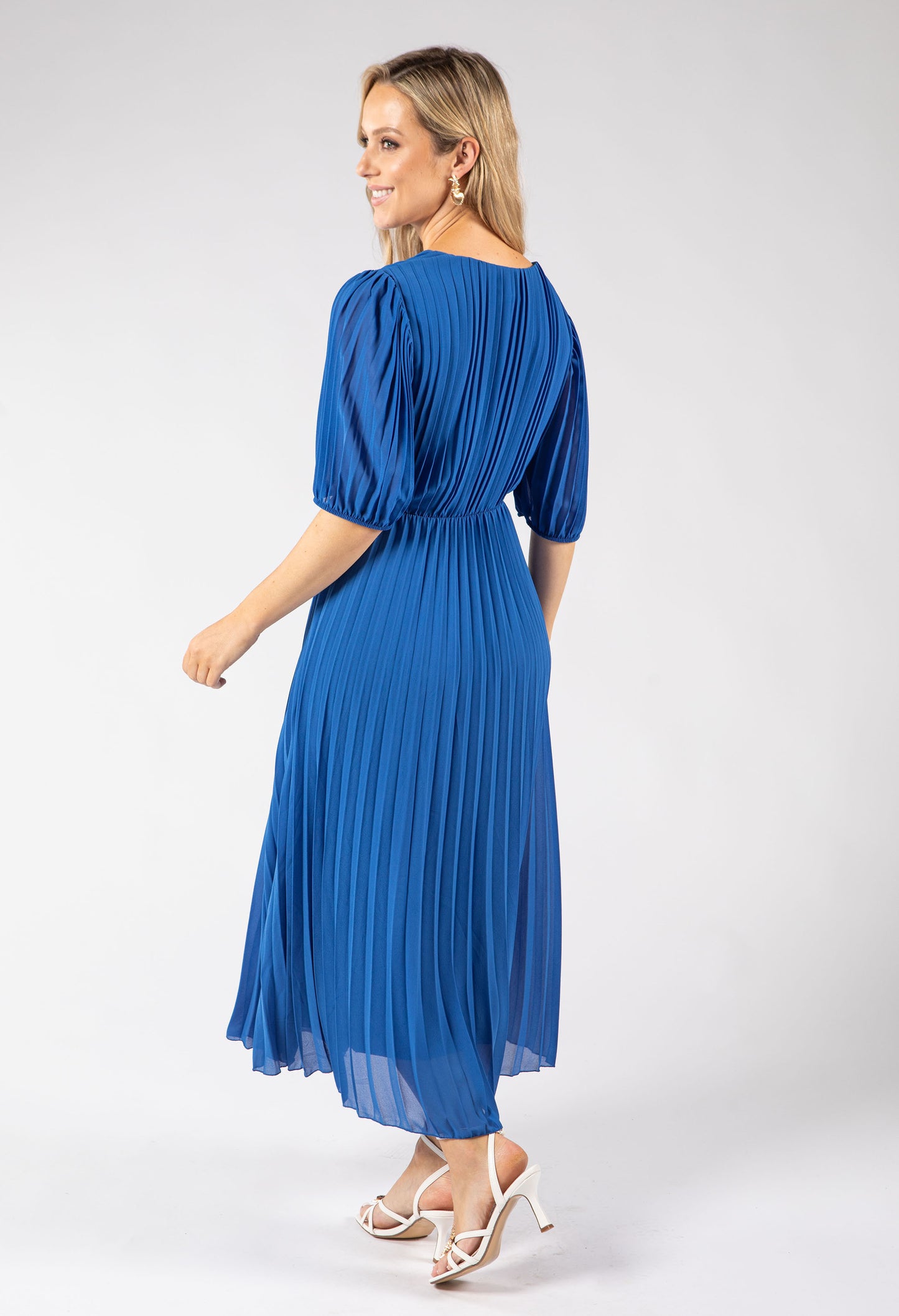 Twisted Waist Plisse Dress