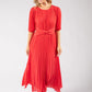 Twisted Waist Plisse Dress