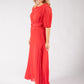 Twisted Waist Plisse Dress