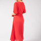 Twisted Waist Plisse Dress