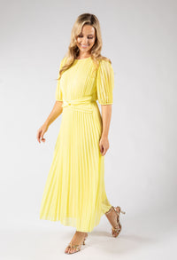 Twisted Waist Plisse Dress