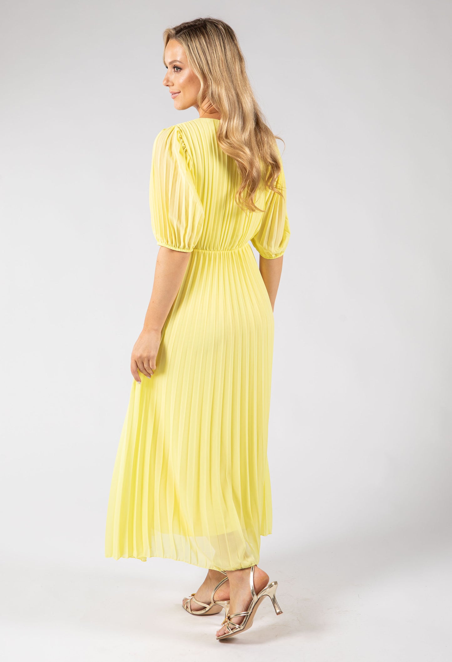 Twisted Waist Plisse Dress