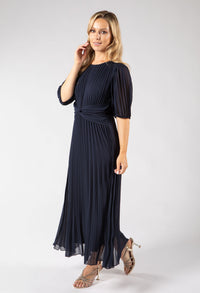Twisted Waist Plisse Dress