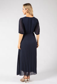Twisted Waist Plisse Dress