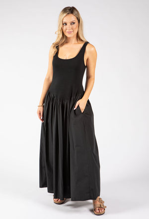 Ribbed Bodice Maxi Dress