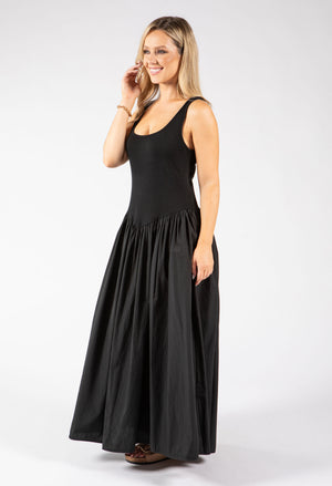 Ribbed Bodice Maxi Dress