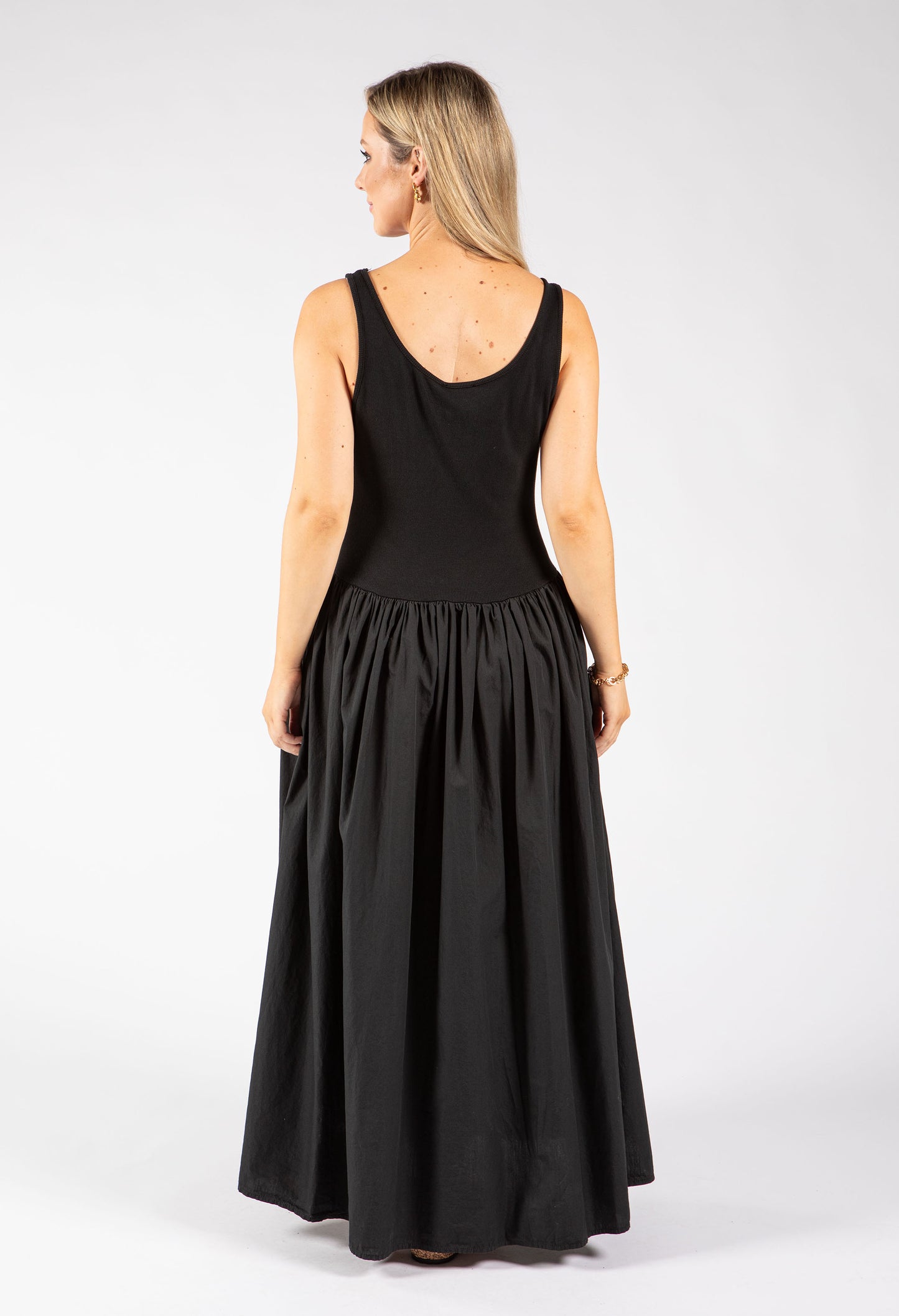 Ribbed Bodice Maxi Dress