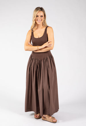 Ribbed Bodice Maxi Dress