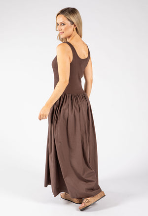 Ribbed Bodice Maxi Dress
